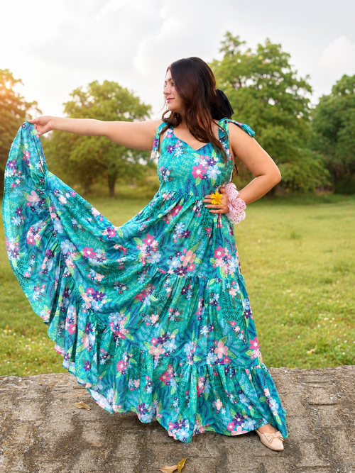 Garden Muse Green Maxi Dress