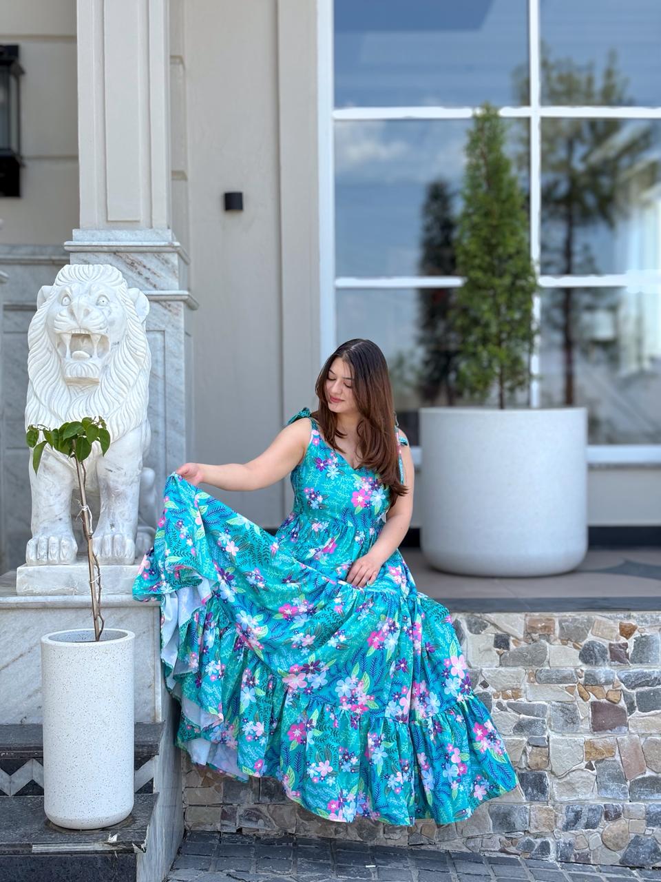 Garden Muse Green Maxi Dress